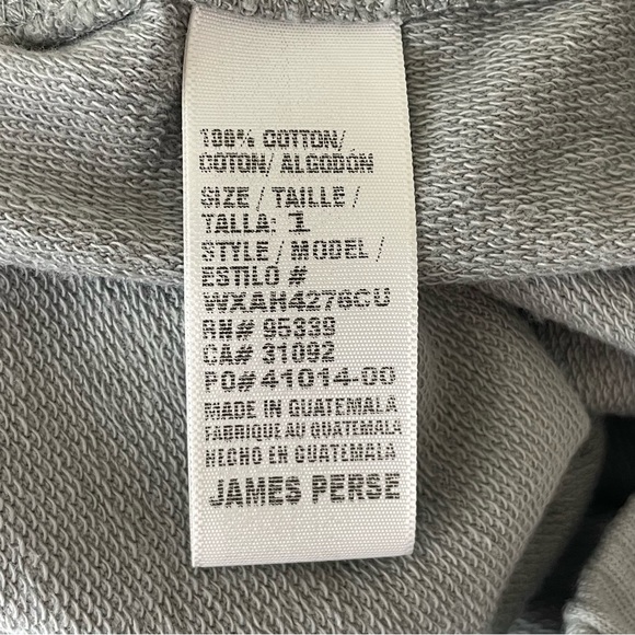 STANDARD JAMES PERSE NWT DRAWSTRING WAIST PULL ON KNIT SHORTS IN FOIL GREY - Picture 8 of 10